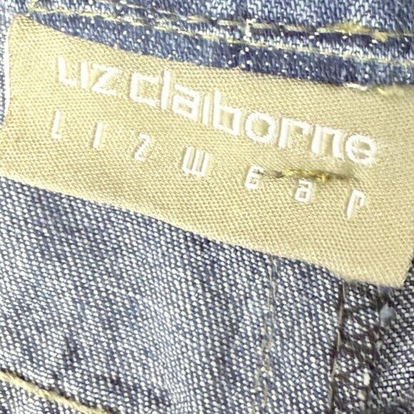 Liz Claiborne LizWear Jean Capris with Multicolored Beading on Hem - Picture 2 of 8